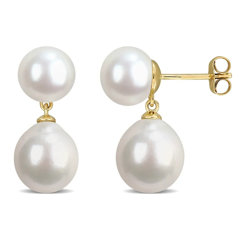 Sofia B. 8-11mm Cultured Freshwater Pearl Drop Earrings 10K Yellow Gold sold by Zulily