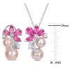 Sofia B. Pink Cultured Freshwater Pearl 7 3/8ct TGW Created Pink & White Sapphire Jewelry Set Sterling Silver sold by Zulily