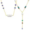 Sofia B. Cultured Freshwater Pearl Multi-Gemstone Necklace Set Yellow Plated Sterling Silver sold by Zulily