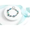 Blue Green Teardrop Swarovski Crystal Bracelet sold by Zulily