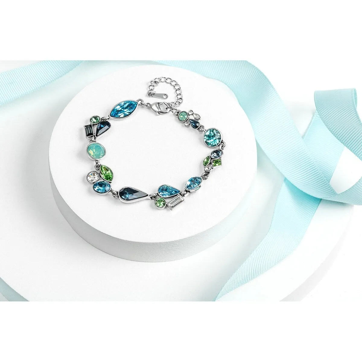 Blue Green Teardrop Swarovski Crystal Bracelet sold by Zulily product image thumbnail 2