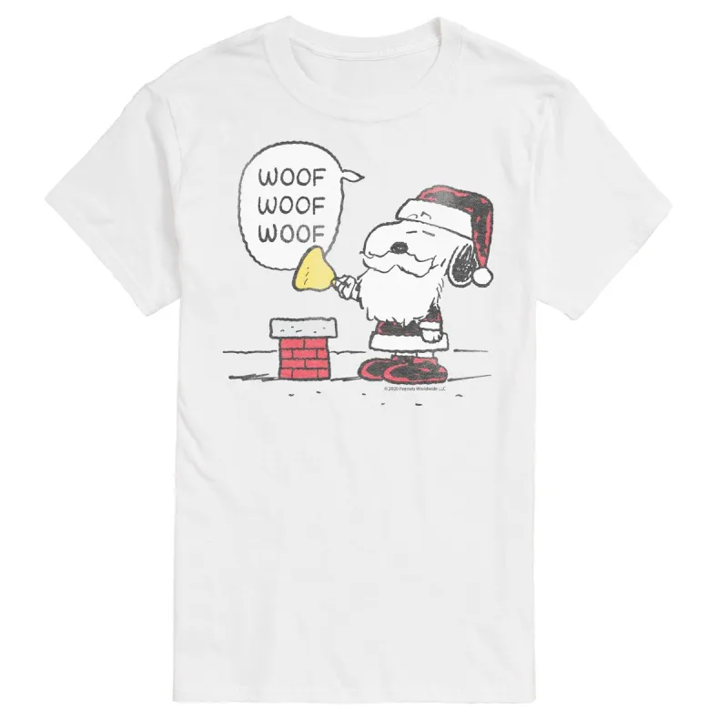 Men's Peanuts Snoopy Santa Woof Woof Tee sold by Zulily