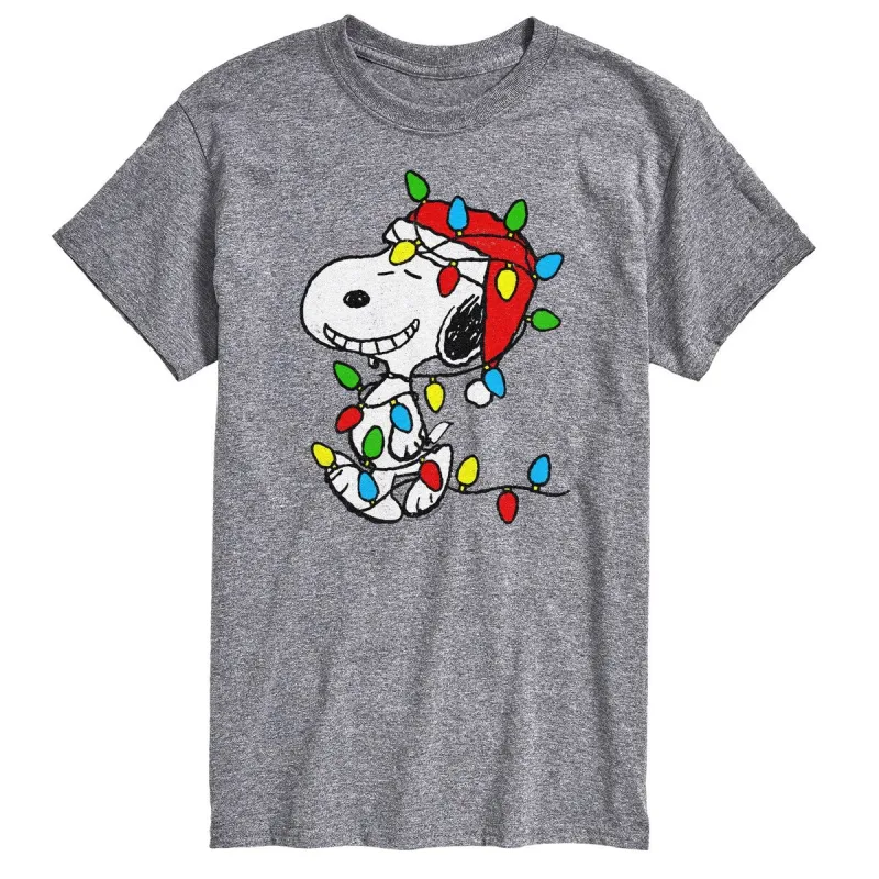 Men's Peanuts Snoopy Xmas Lights Tee sold by Zulily