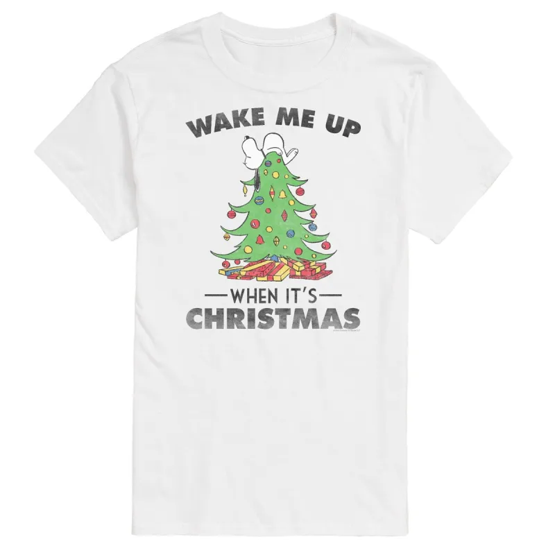 Men's Peanuts Wake Me Up When It's Christmas Tee sold by Zulily