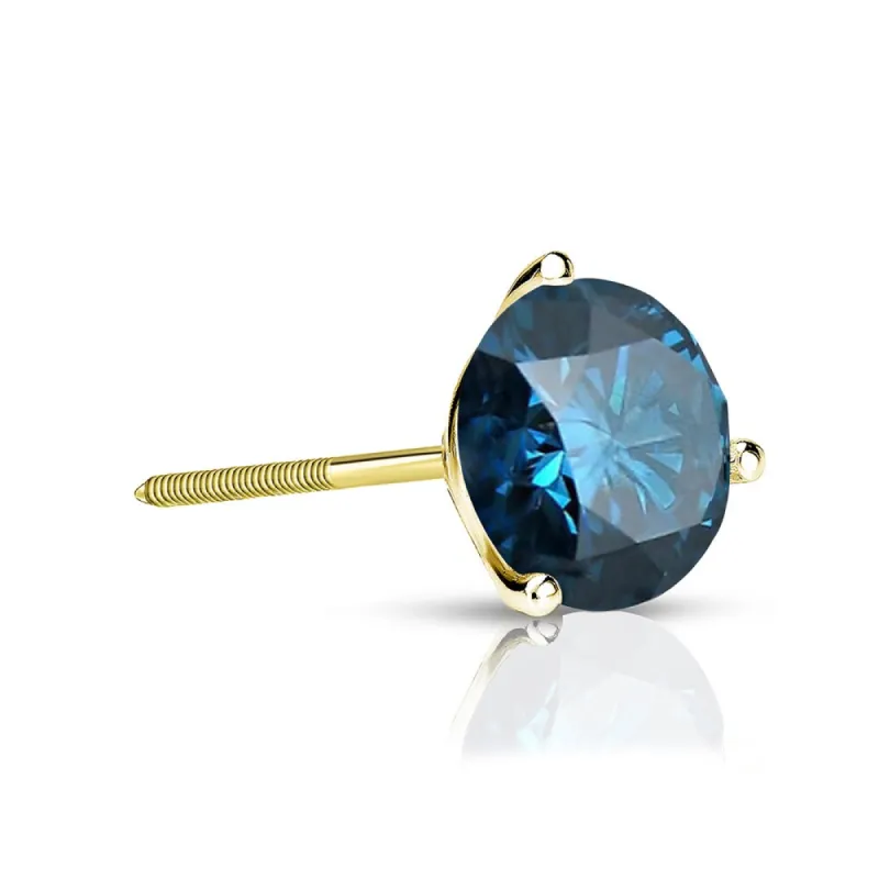 Auriya 14k Gold 1/3ct TDW Round SINGLE (1) Blue Diamond Stud Earring sold by Zulily