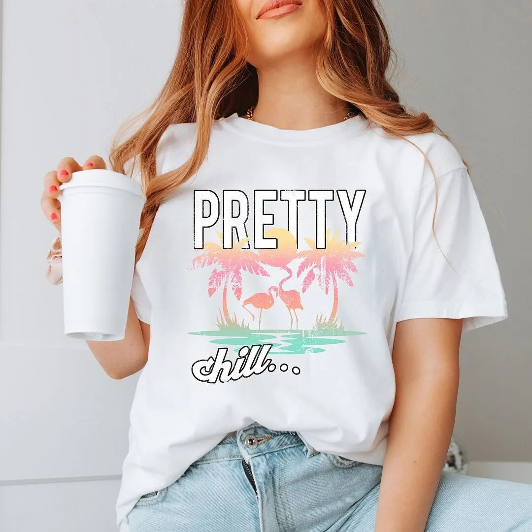 Pretty Chill Flamingo Garment Dyed Tee sold by Zulily product image thumbnail 2
