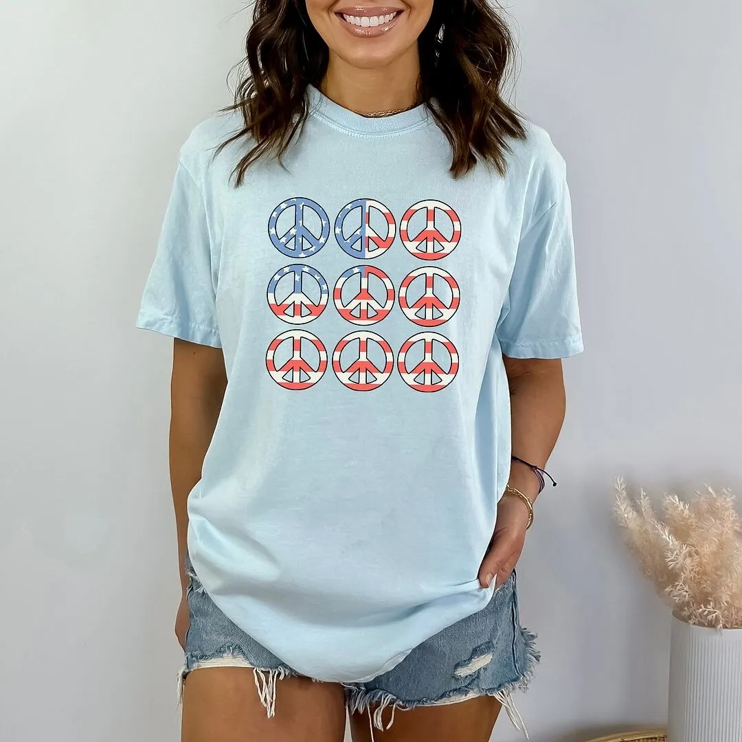 Peace Signs Flag Garment Dyed Tee sold by Zulily product image thumbnail 3