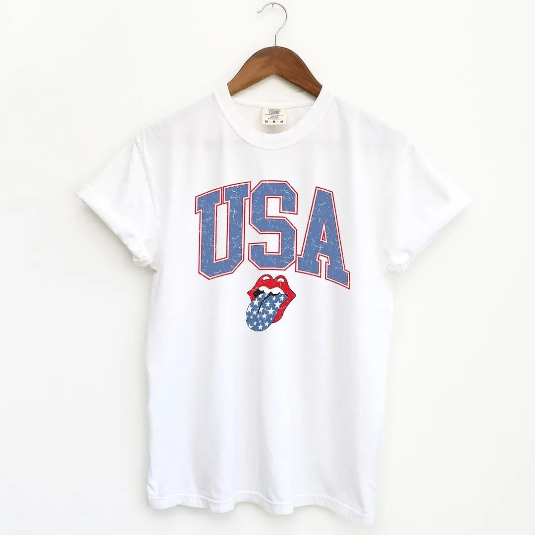 USA Patriotic Lips Garment Dyed Tee sold by Zulily product image thumbnail 2