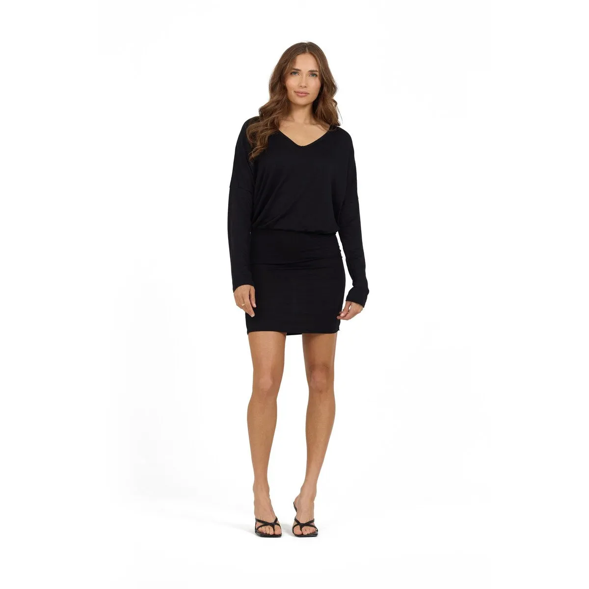 GO COUTURE Sweater Dress Wide V-Neck Long Sleeve sold by Zulily product image thumbnail 5