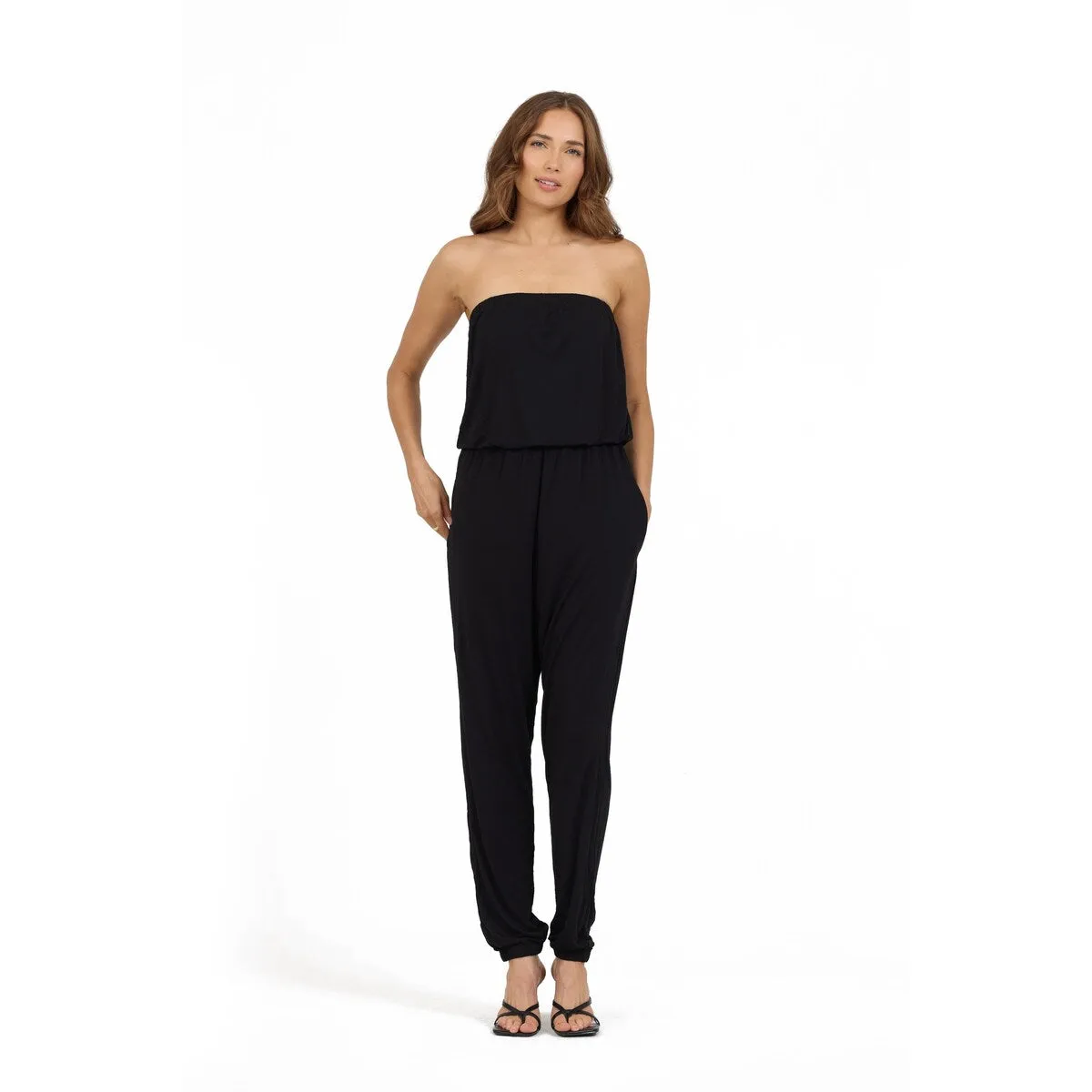 GO COUTURE Jumpsuit Tube Top Banded Waist with Pockets sold by Zulily product image thumbnail 5