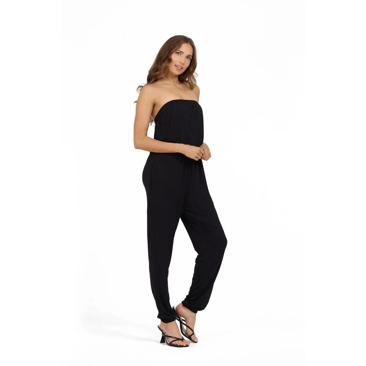 GO COUTURE Jumpsuit Tube Top Banded Waist with Pockets sold by Zulily product image thumbnail 3