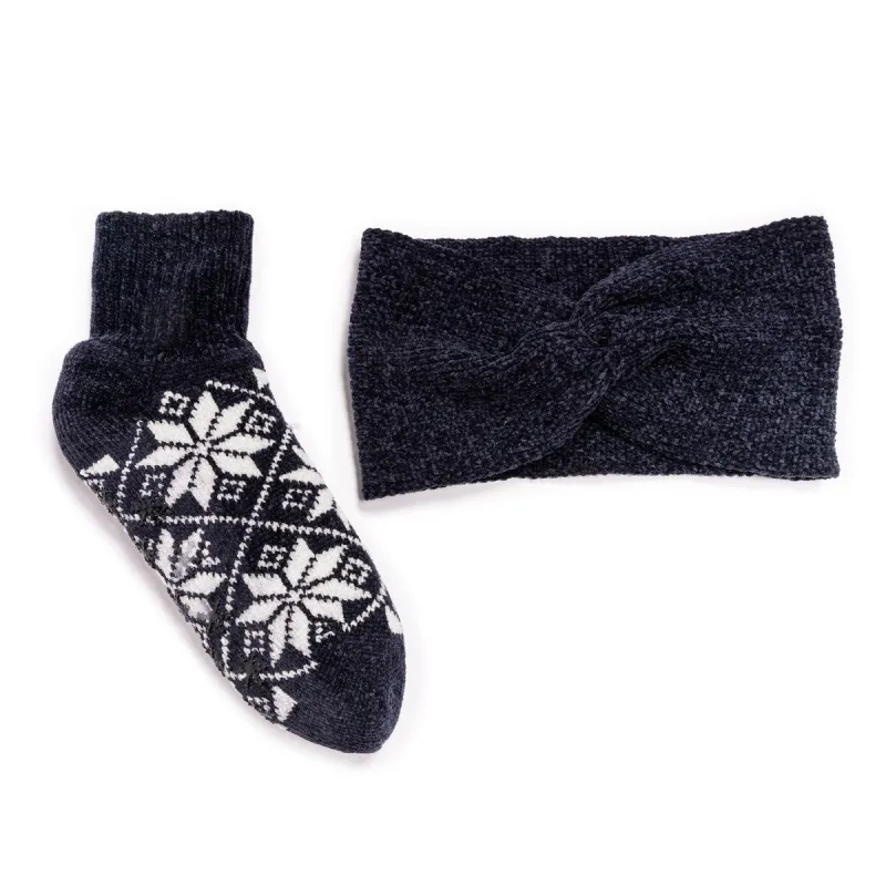 Women's Chenille Sock and Headband Set sold by Zulily