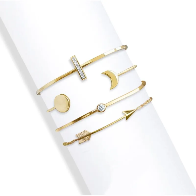 Set of 4 Adjustable Bracelets & Bangles with Swarovski crystal accents sold by Zulily