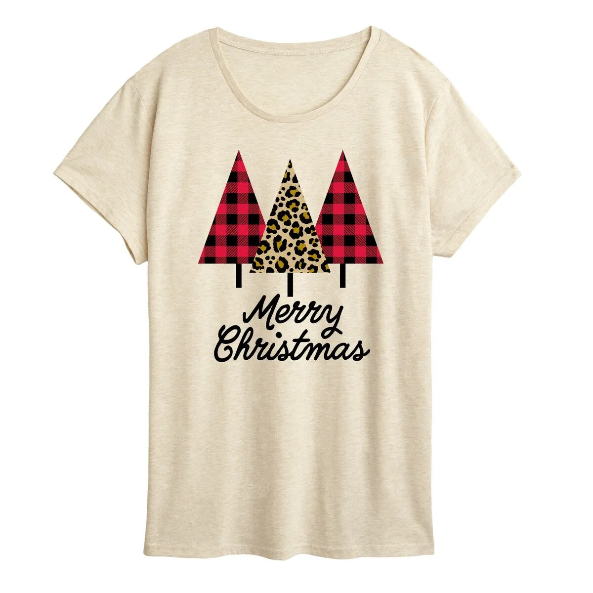 Women's Leopard and Plaid Christmas Trees Tee sold by Zulily