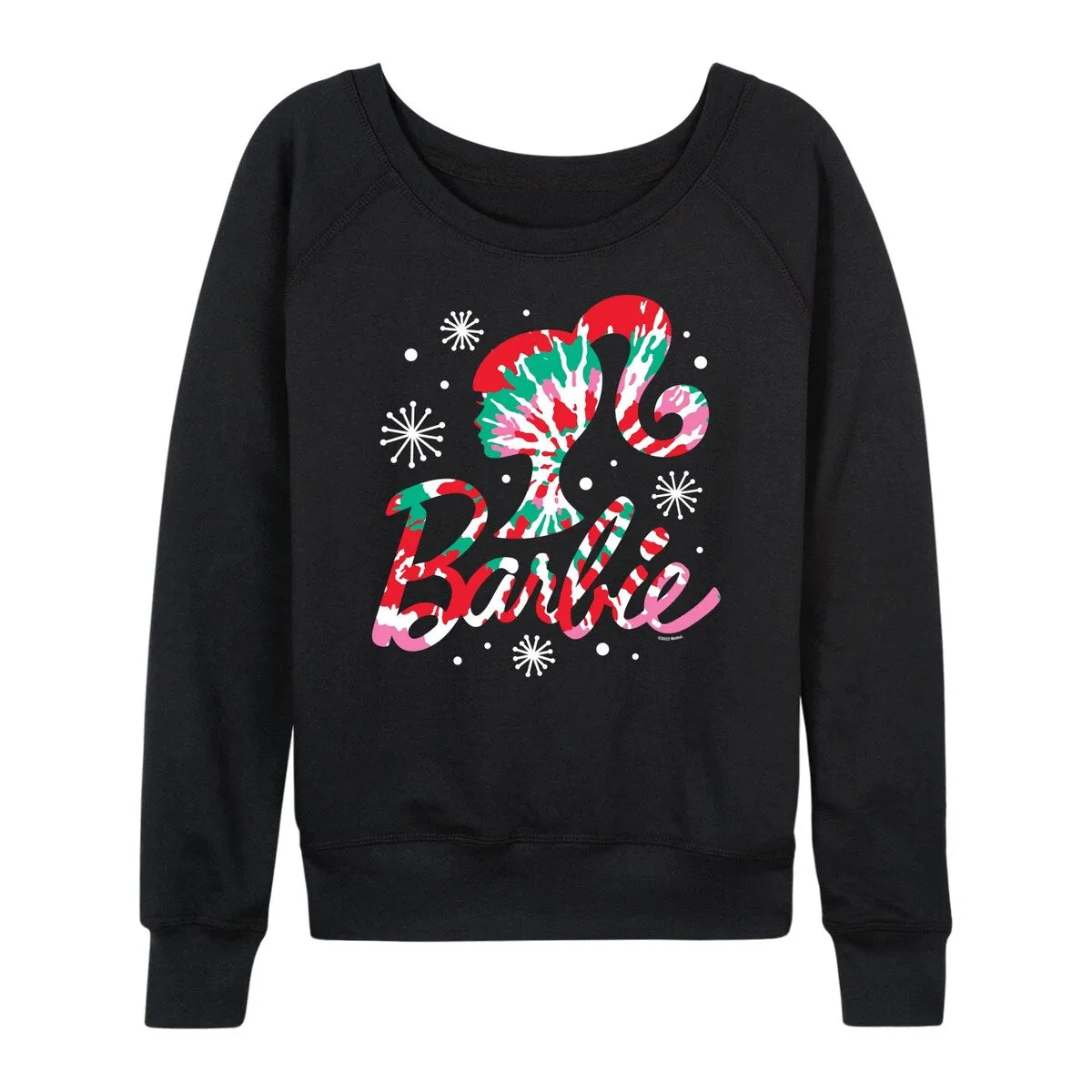 Women's Barbie Holiday Tie Dye Logo Slouchy sold by Zulily
