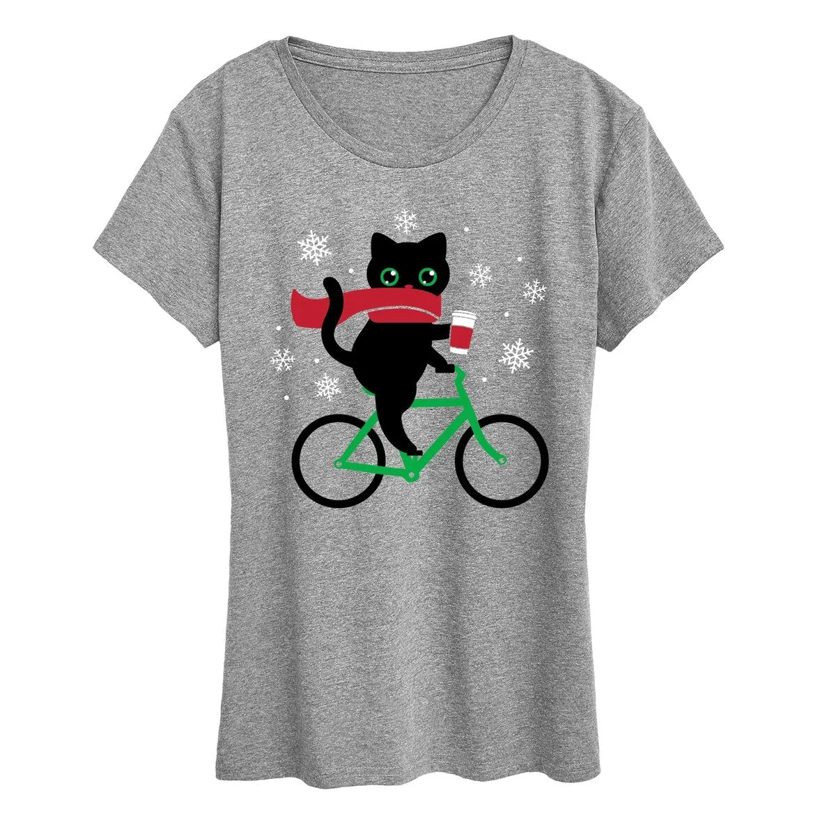 Women's Christmas Cat On Bike Tee sold by Zulily