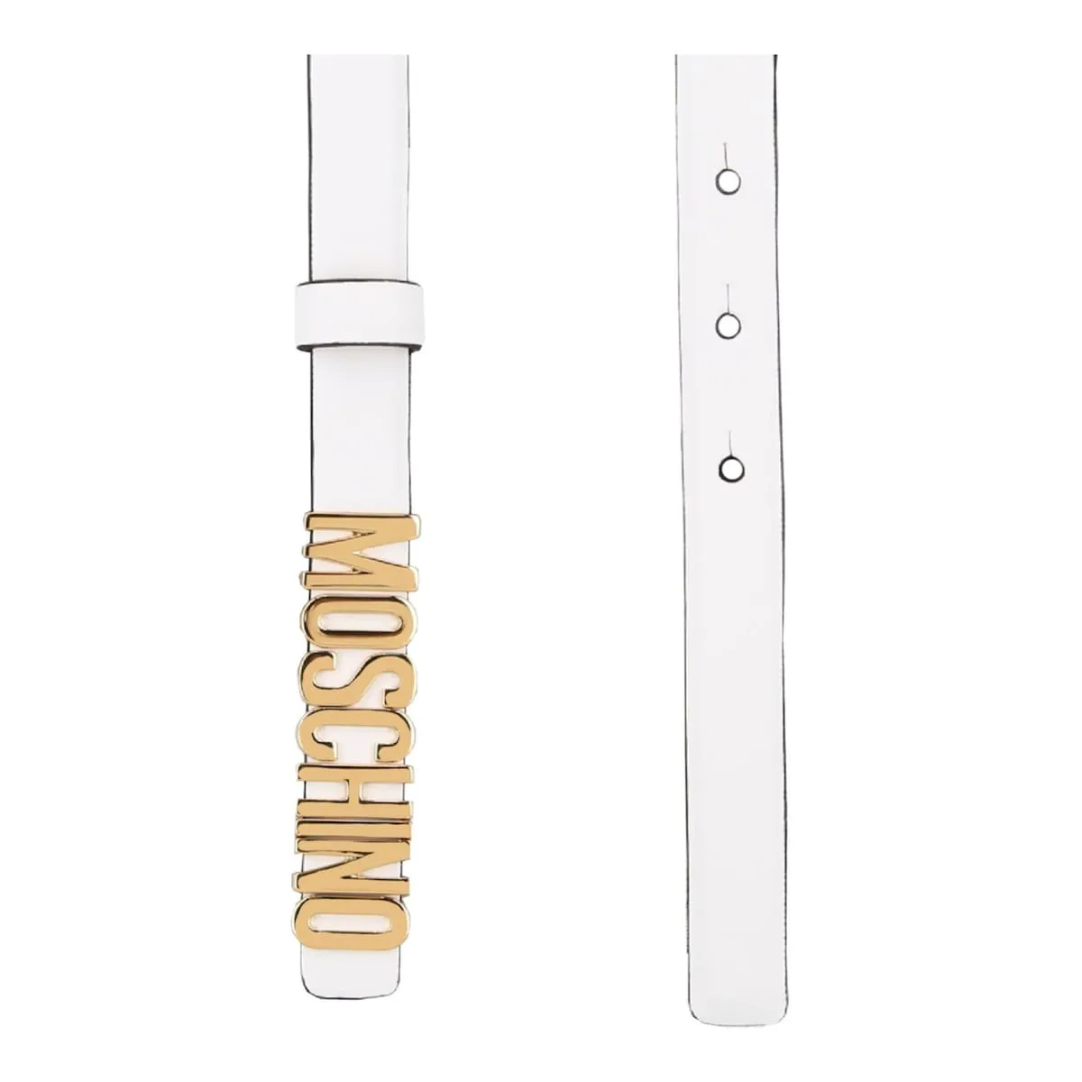 Moschino Skinny Leather Logo Lettering Belt sold by Zulily product image thumbnail 2