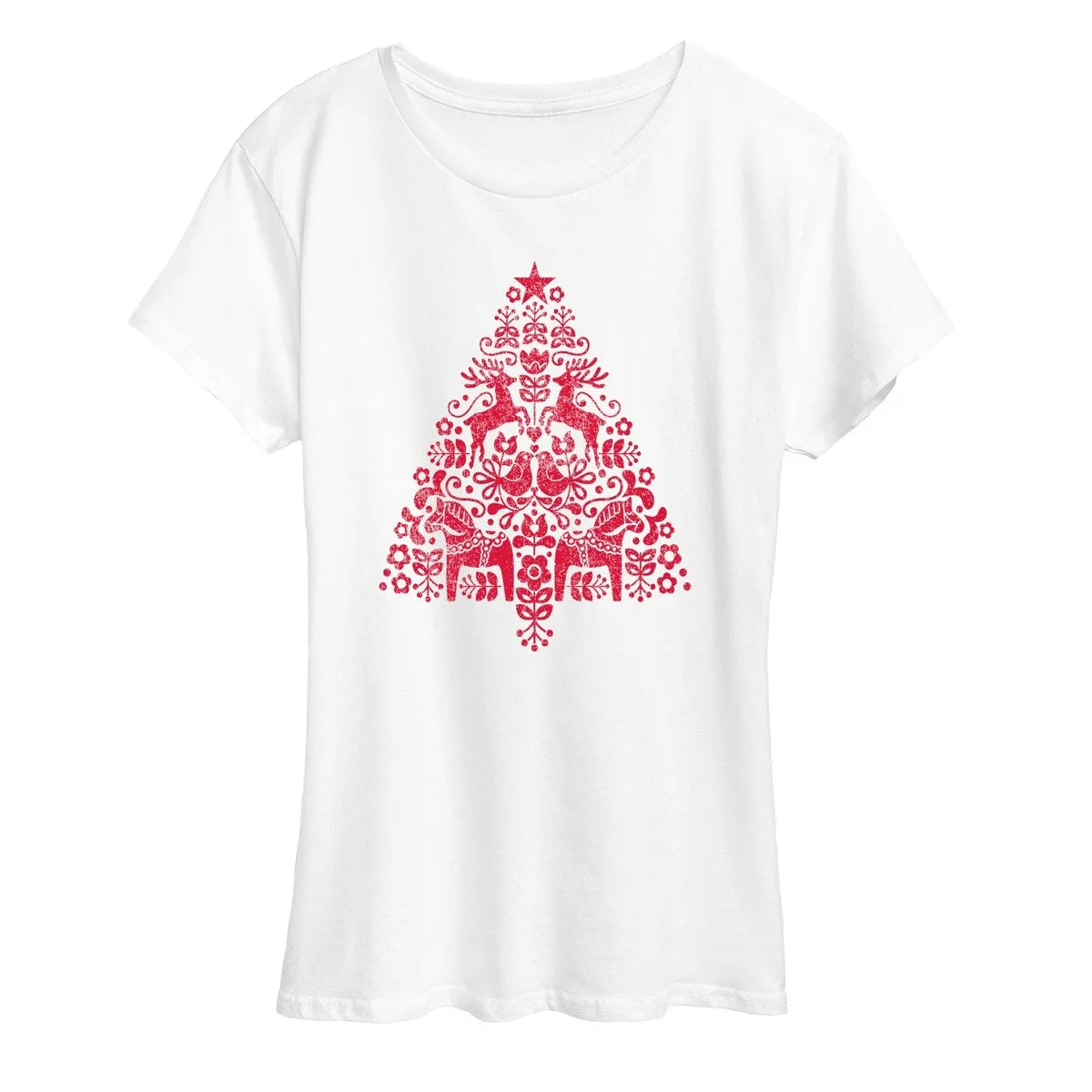Women's Scandinavian Christmas Tree Tee sold by Zulily