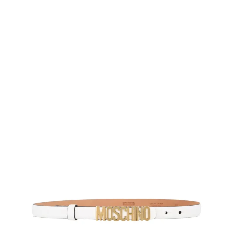 Moschino Skinny Leather Logo Lettering Belt sold by Zulily