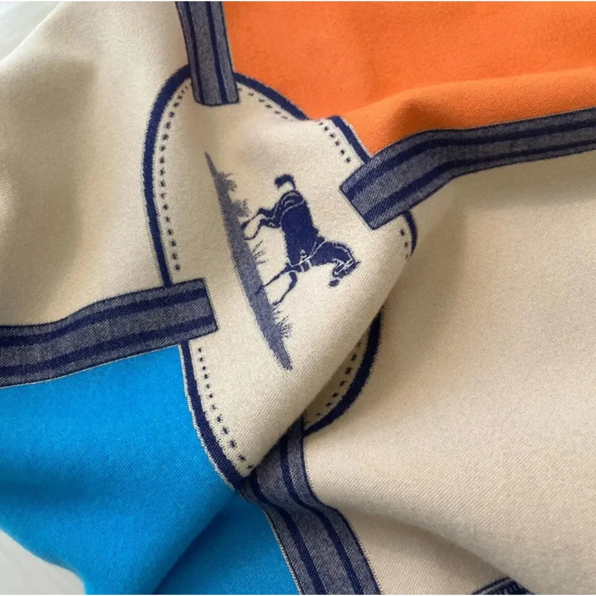 Striped Horse Fringe-Trimmed Scarf in Orange sold by Zulily product image thumbnail 2