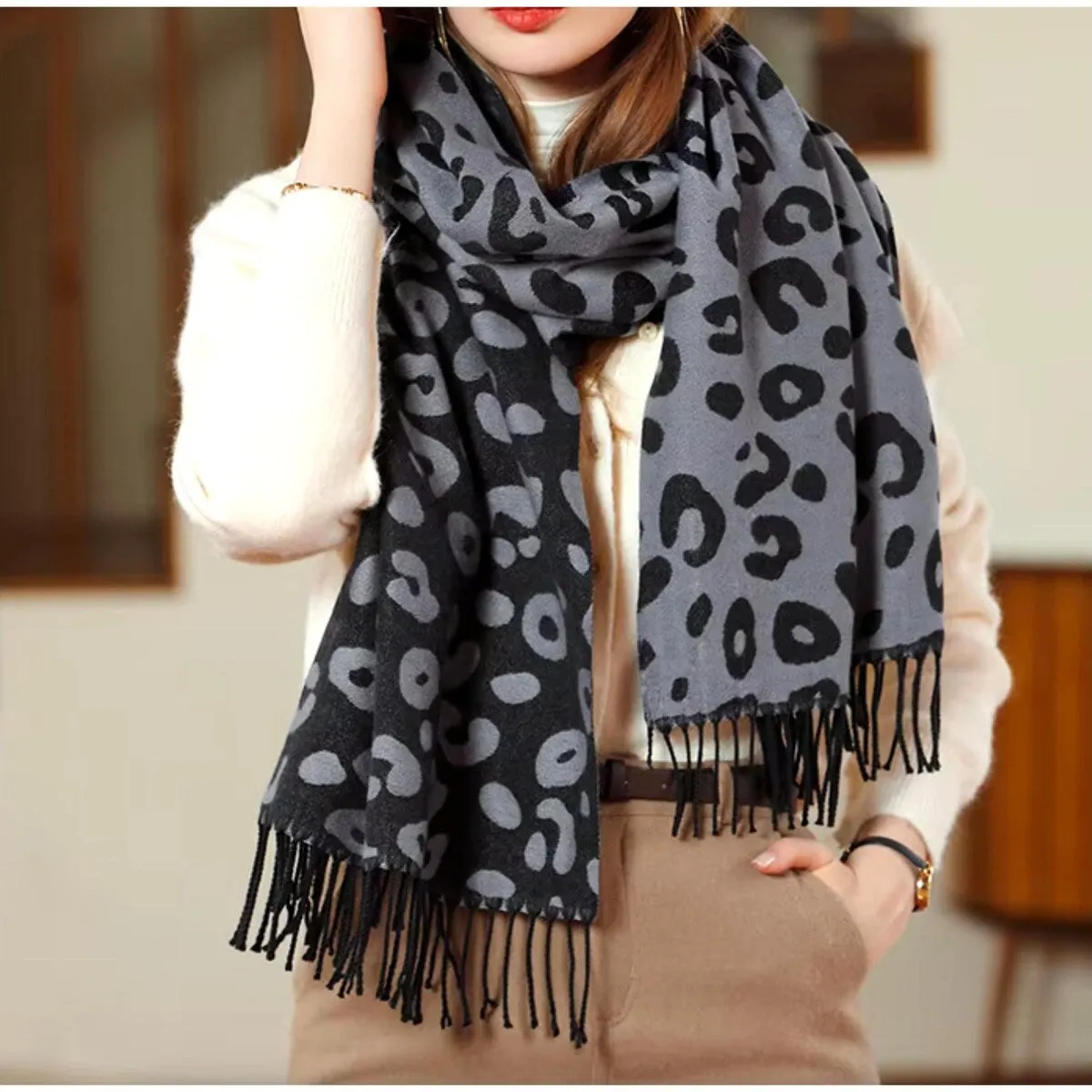 Black Leopard Scarf sold by Zulily product image thumbnail 2