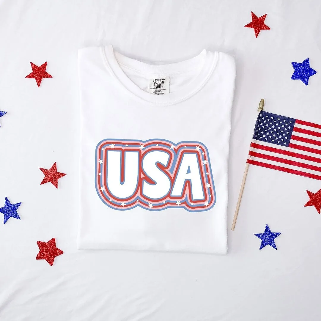 USA Outline Garment Dyed Tee sold by Zulily
