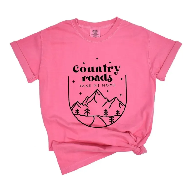Country Roads Mountains Garment Dyed Tee sold by Zulily