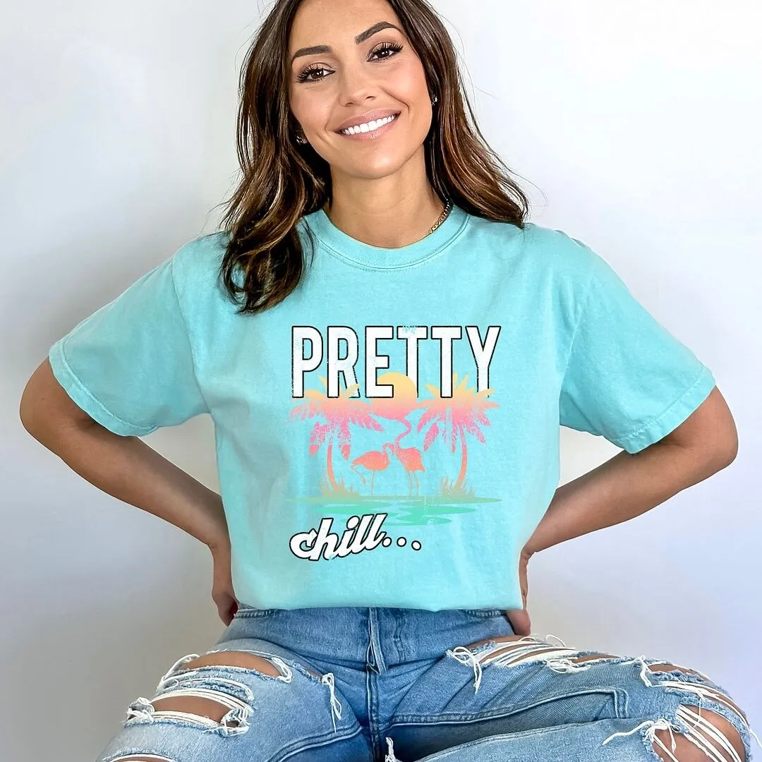 Pretty Chill Flamingo Garment Dyed Tee sold by Zulily product image thumbnail 2