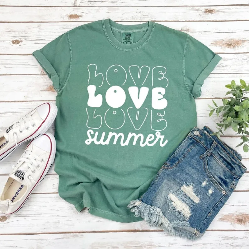 Love Summer Stacked Garment Dyed Tee sold by Zulily