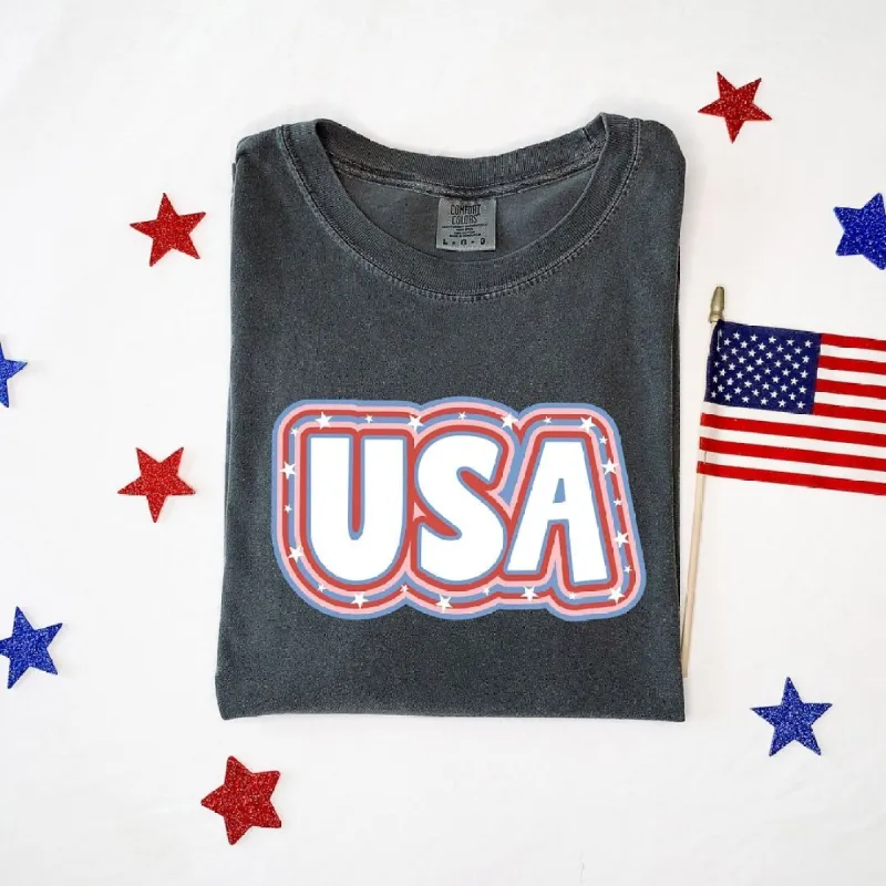 USA Outline Garment Dyed Tee sold by Zulily
