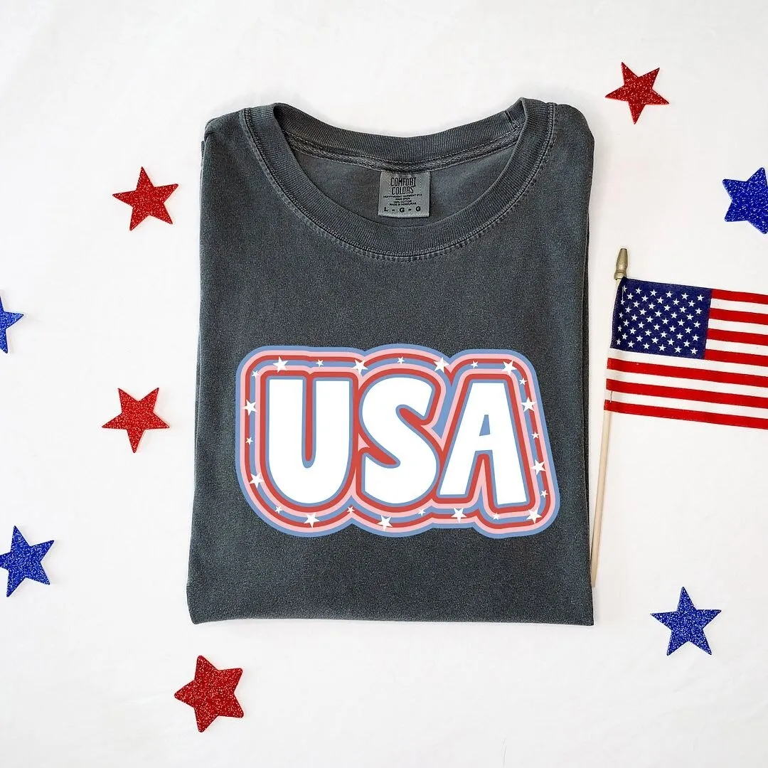 USA Outline Garment Dyed Tee sold by Zulily