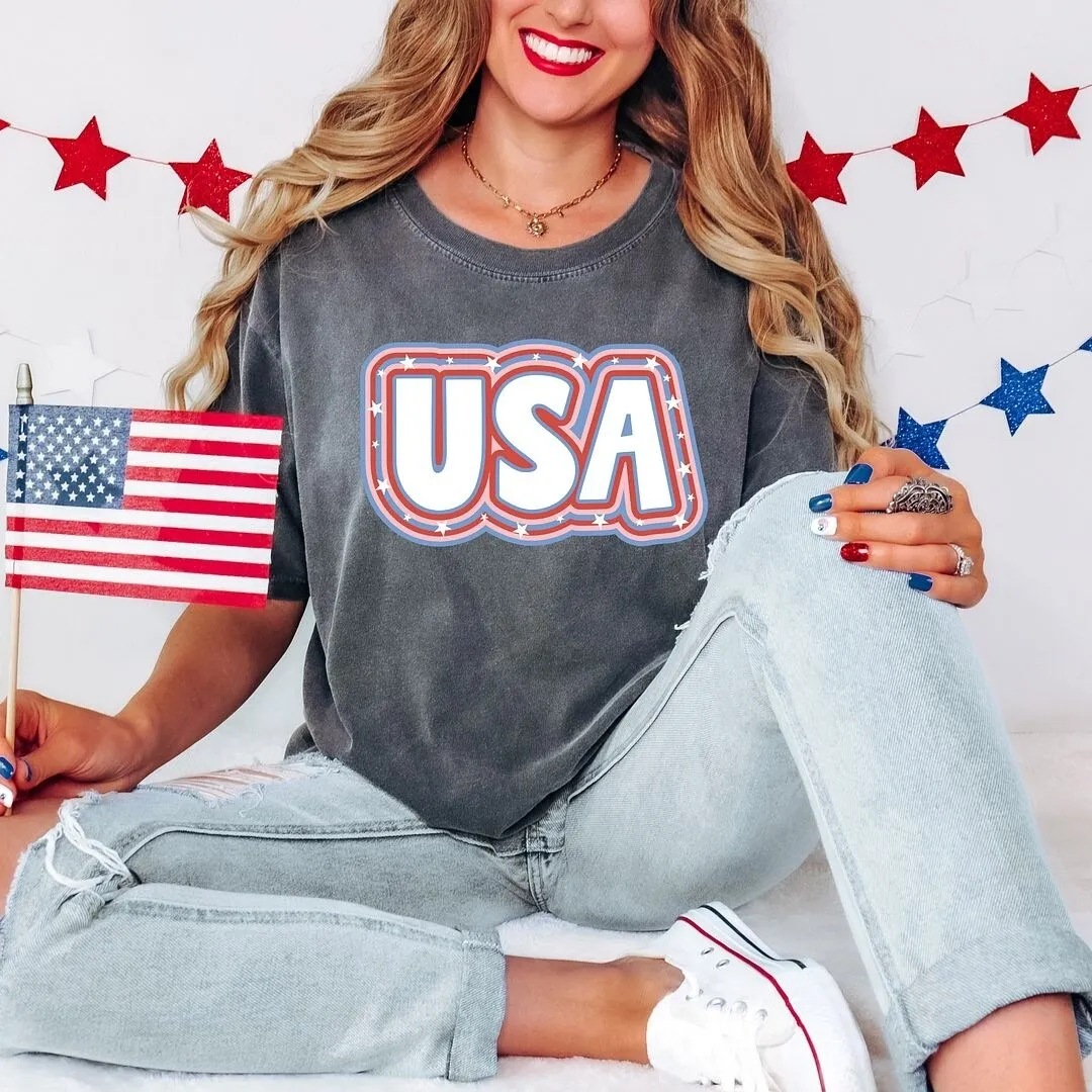 USA Outline Garment Dyed Tee sold by Zulily product image thumbnail 3