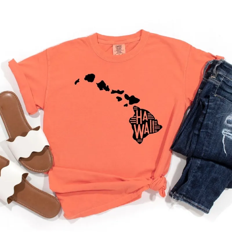 Hawaii Typography Garment Dyed Tee sold by Zulily