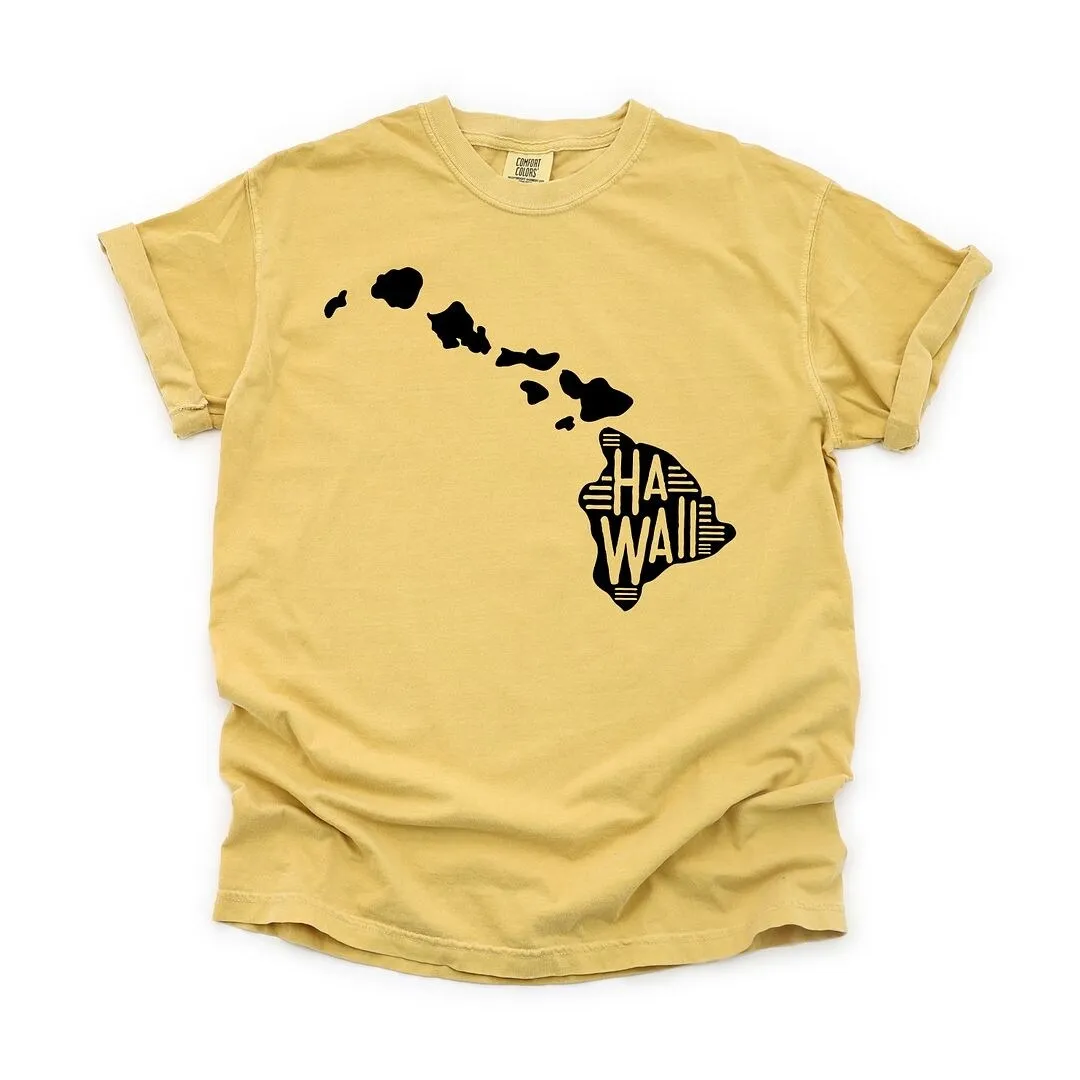 Hawaii Typography Garment Dyed Tee sold by Zulily