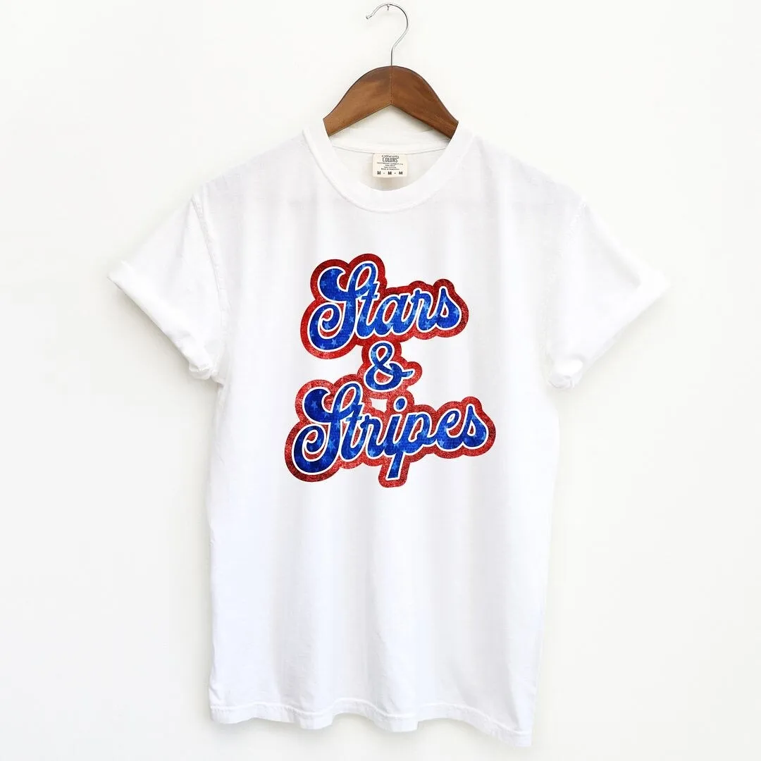 Stars And Stripes Cursive Garment Dyed Tee sold by Zulily product image thumbnail 2