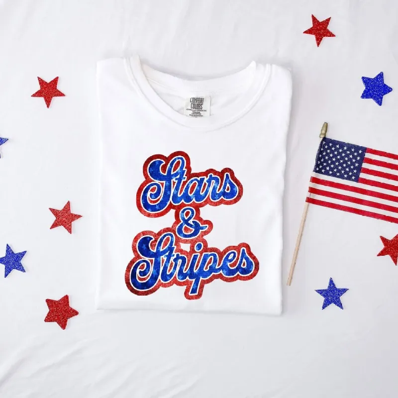 Stars And Stripes Cursive Garment Dyed Tee sold by Zulily