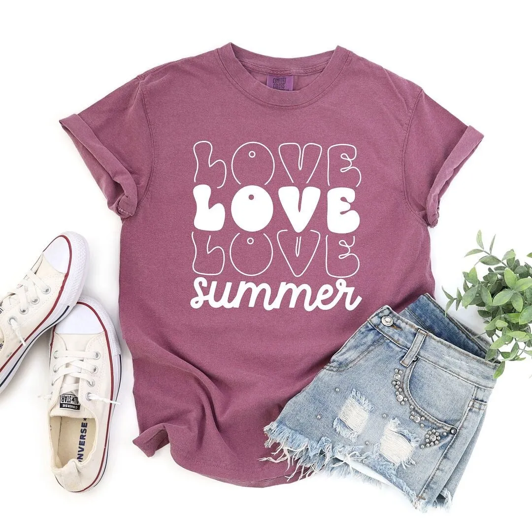 Love Summer Stacked Garment Dyed Tee sold by Zulily