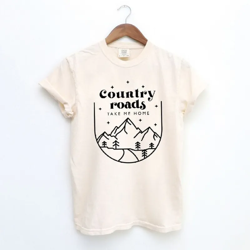 Country Roads Mountains Garment Dyed Tee sold by Zulily