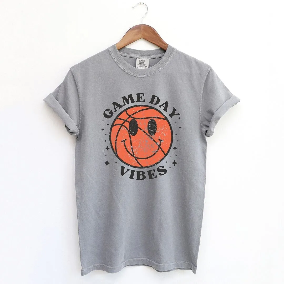 Game Day Vibes Basketball Garment Dyed Tee sold by Zulily