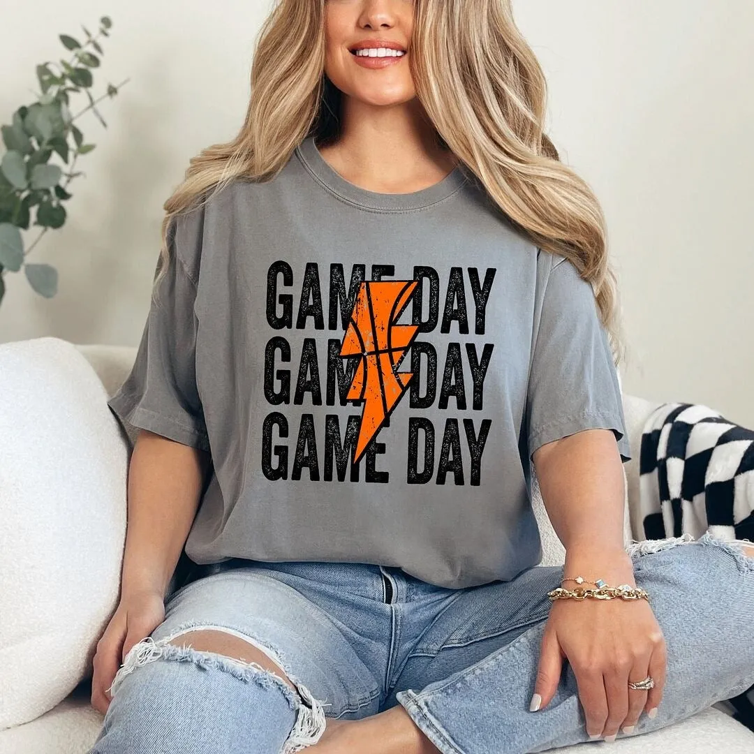 Game Day Stacked Lightning Bolt Garment Dyed Tee sold by Zulily product image thumbnail 2
