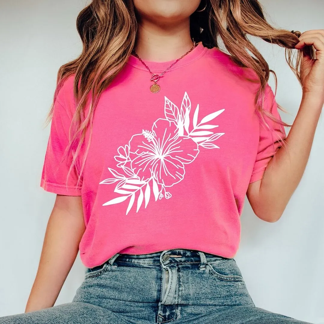 Hibiscus Spray Garment Dyed Tee sold by Zulily product image thumbnail 2
