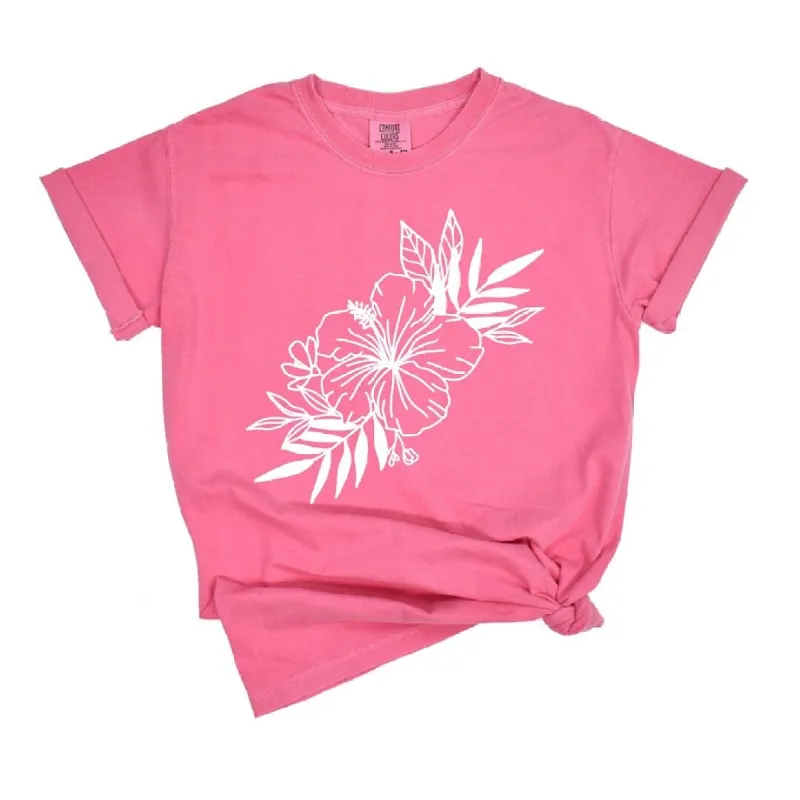 Hibiscus Spray Garment Dyed Tee sold by Zulily