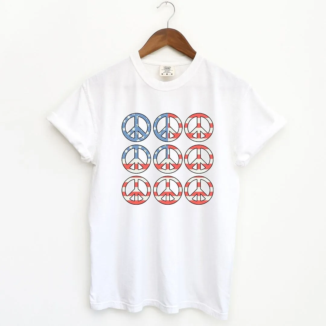 Peace Signs Flag Garment Dyed Tee sold by Zulily product image thumbnail 2