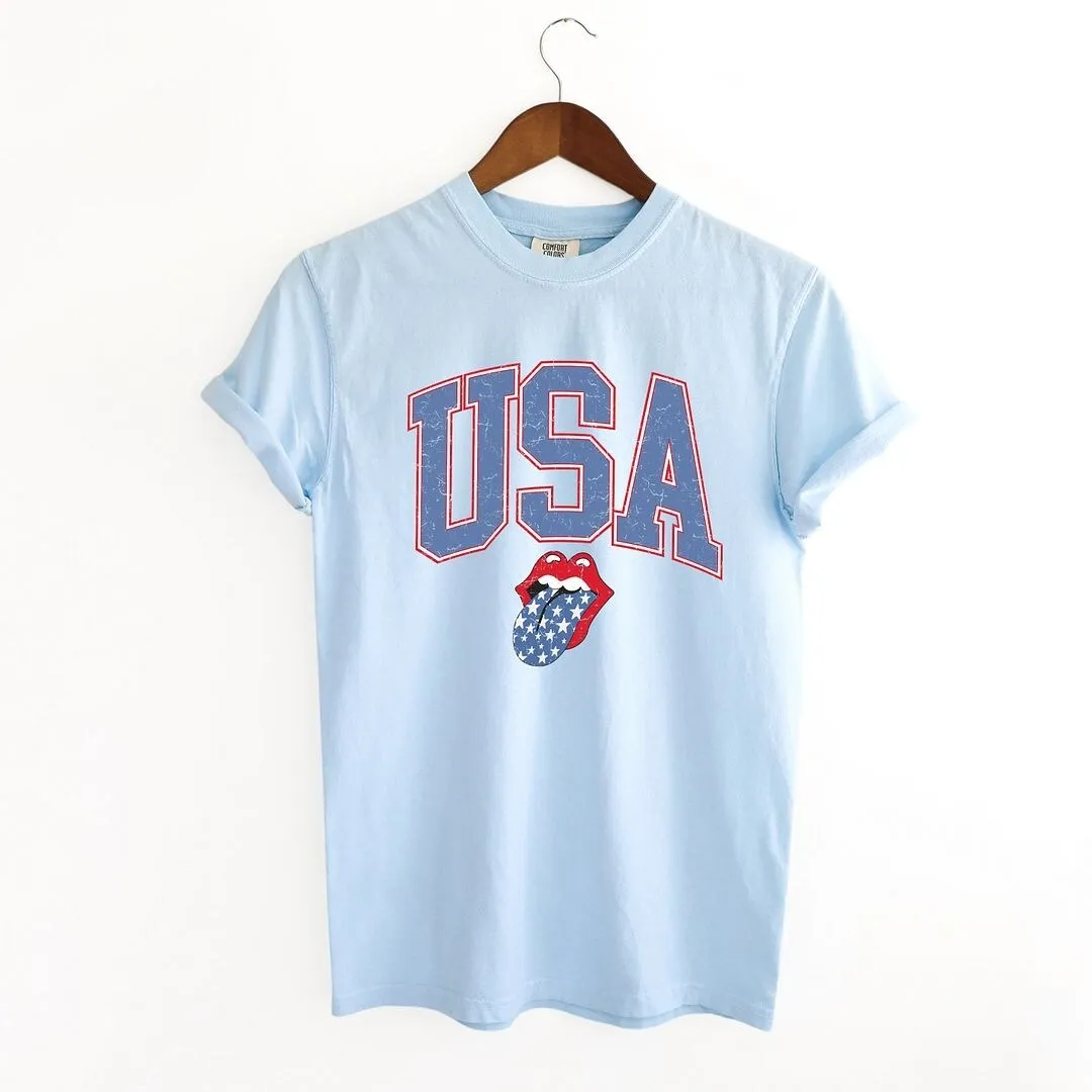 USA Patriotic Lips Garment Dyed Tee sold by Zulily product image thumbnail 2