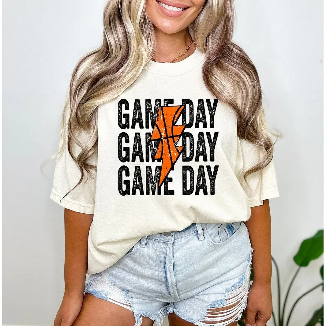 Game Day Stacked Lightning Bolt Garment Dyed Tee sold by Zulily product image thumbnail 2