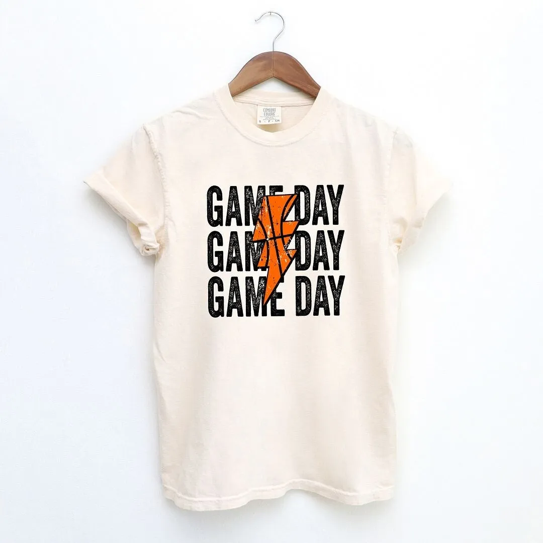 Game Day Stacked Lightning Bolt Garment Dyed Tee sold by Zulily