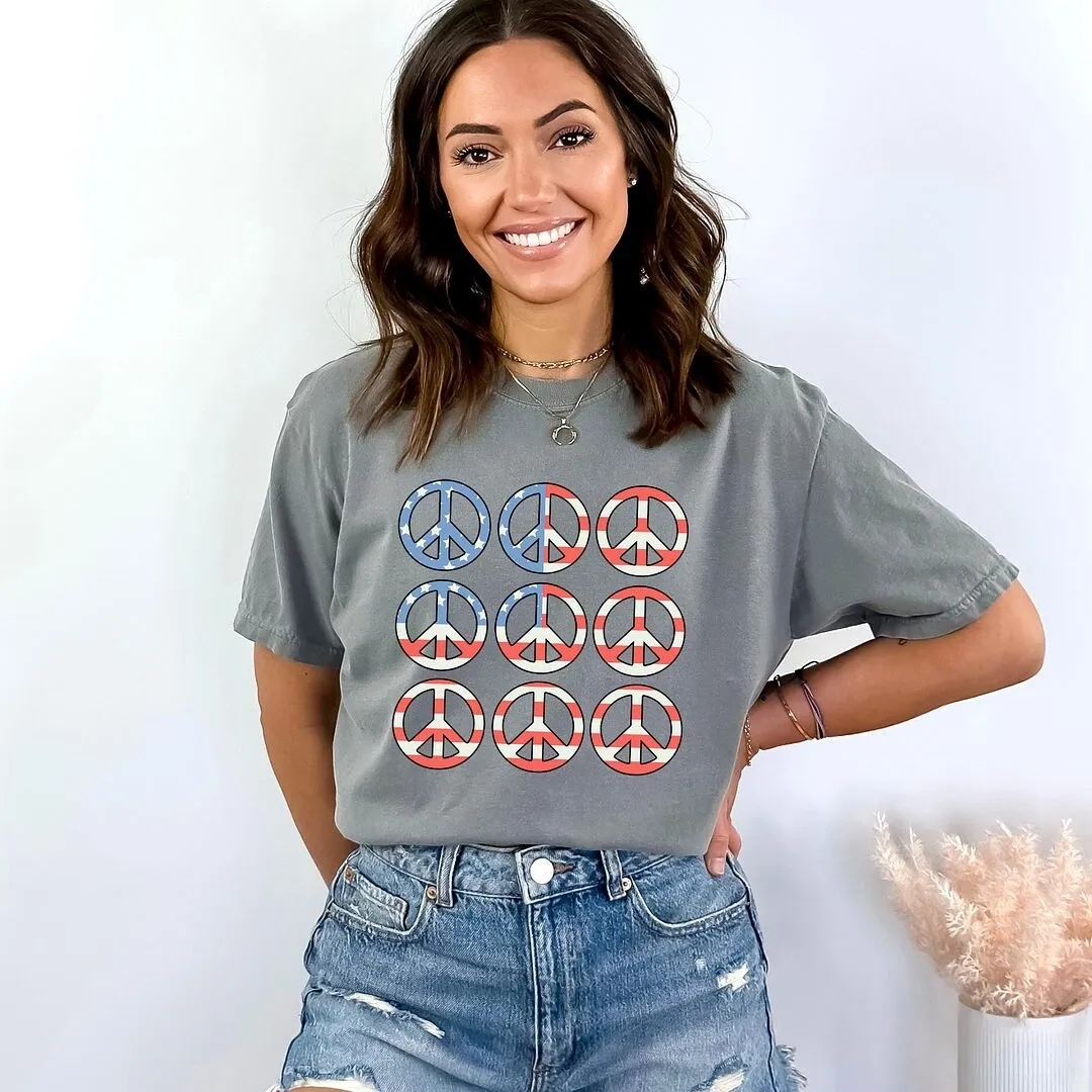 Peace Signs Flag Garment Dyed Tee sold by Zulily product image thumbnail 5