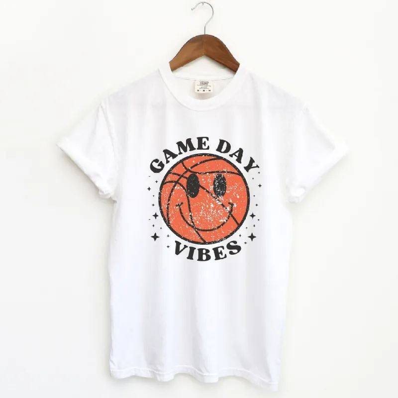 Game Day Vibes Basketball Garment Dyed Tee sold by Zulily