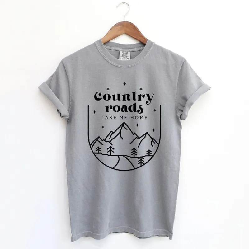 Country Roads Mountains Garment Dyed Tee sold by Zulily