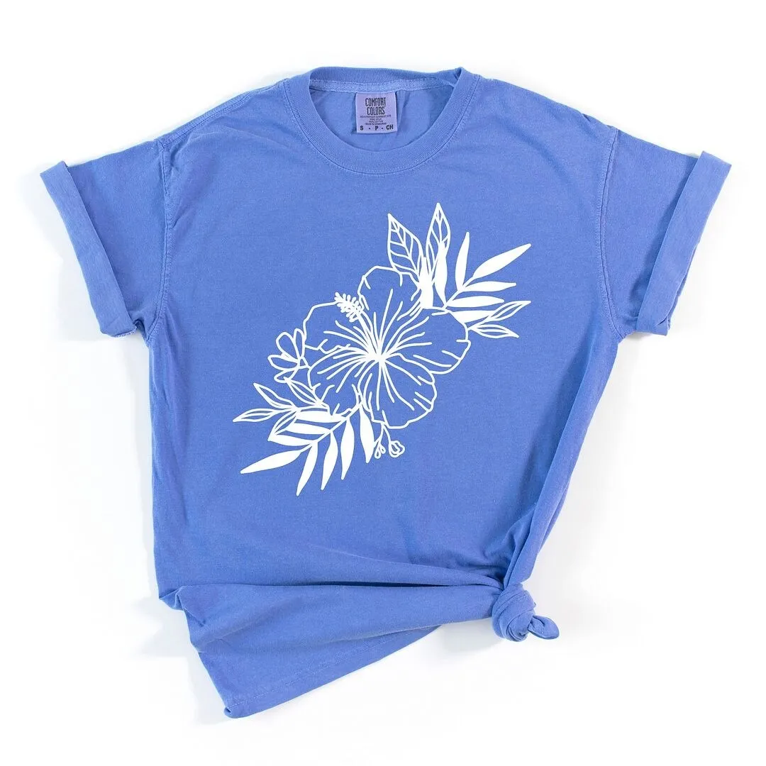 Hibiscus Spray Garment Dyed Tee sold by Zulily